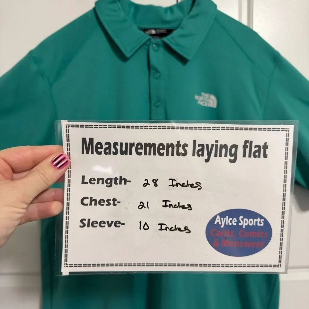 The North Face Mens Flash Dry Polo‎ Shirt Large Performance Stretch Teal Golf